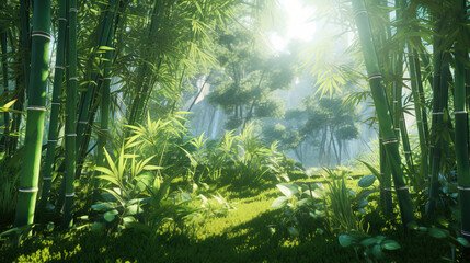 bamboo forest in the morning.