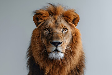 Fototapeta premium Big male lion isolated on white