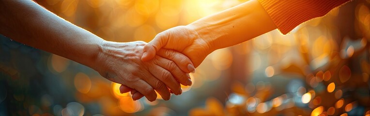 Caregiver's Tender Touch: Elderly Hand Held in Hospice Care Background - Philanthropy & Kindness to Disabled Old People Concept for Happy Mother's Day - Powered by Adobe