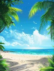 Realistic background for summer season and copy space - Realistic background for summer season and copy space - generative ai