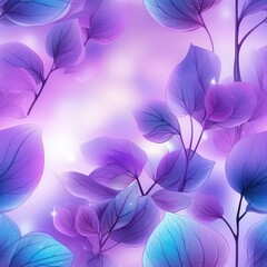 Seamless abstract purple leaves pattern background