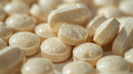Fototapeta na wymiar Close-up of Natural Herbal Tablets