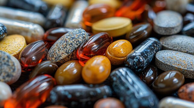 Assorted Dietary Supplements Close-Up