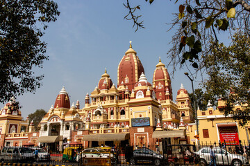 Exterior of the Birla Mandir (Laxminarayan) Temple in New Delhi, India, Asia