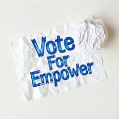 Election Day concept - Vote for Empower written text on white note paper.