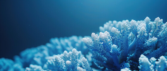 Banner of a minimalist representation of a ocean coral, with empty copy space - obrazy, fototapety, plakaty