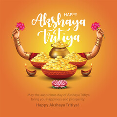 happy Akshaya Tritiya of India. abstract vector illustration design - obrazy, fototapety, plakaty