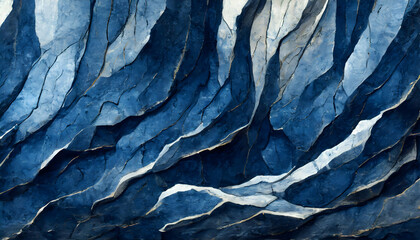 abstract grunge decorative dark navy blue stone wall texture indigo on digital art concept, Generative AI. - 782848741