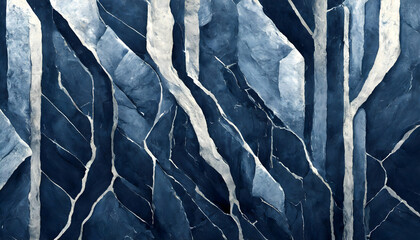 abstract grunge decorative dark navy blue stone wall texture indigo on digital art concept, Generative AI. - 782848782