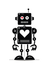 Fototapeta premium a robot with a heart on its chest