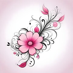 Pink flowers like tattoos