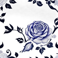 Black rose on White background