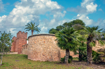 Ruins of the gates and ramparts of the castle of Casteldefels, Catalonia, Spain © Luis