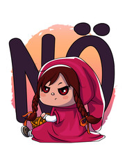 Nö, Rotkäppchen, Illustration, Vektorgrafik, E-Commerce-Design, lustige Sprüche, Printdesign, Accessoires, Bekleidung, trendige Design, Märchen, Humor, T-shirt, Mode