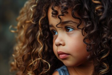 Fototapeta premium A Close-Up of a Curly-Haired Child Fictional Character Created by Generative AI.