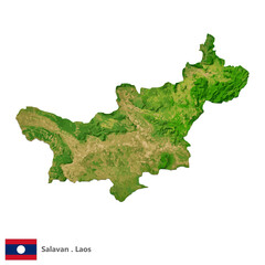 Salavan, Province of Laos Topographic Map (EPS)