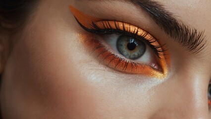 Close-up of woman's makeup. Close-up of young woman's eyes