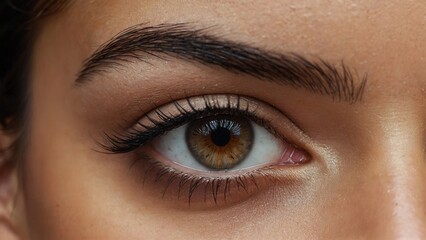 Obraz premium Close-up of woman's makeup. Close-up of young woman's eyes