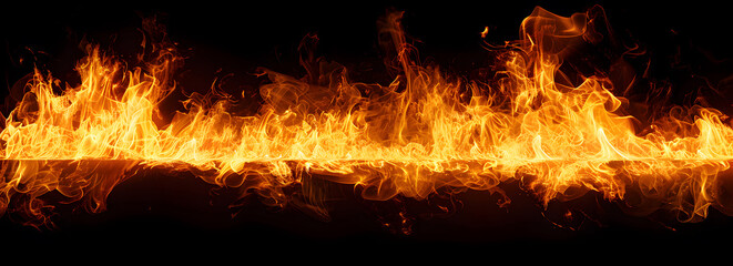 Fire on black background.