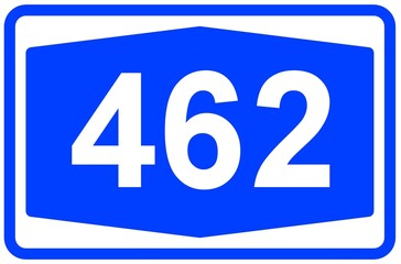 Illustration eines Autobahnschildes der Autobahn 462 in Deutschland	