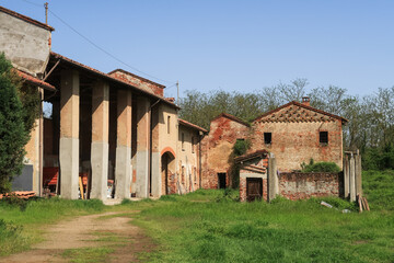 Farmhouse farm ancient Po Valley Italy Europe - 782856740