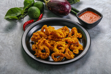 Golden fried squid crispy tempura