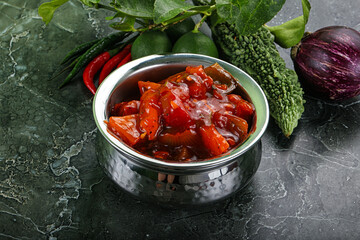 Chinese cuisine - chicken in sweet and sour sauce