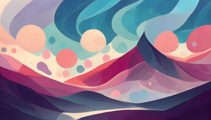 Abstract Colorful and Dynamic Composition with Fun and Entertaining Elements on digital art concept. - 782857391
