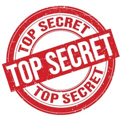 TOP SECRET text written on red round stamp sign