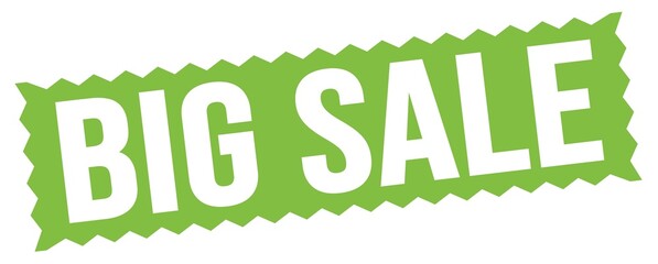 BIG SALE text written on green stamp sign.