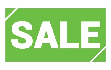 SALE text written on green stamp sign.