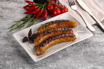 Grilled meat sausages with spices