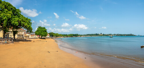 A beach in central São Tomé, São Tomé and Príncipe (STP), Central Africa