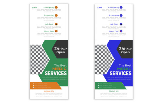 roll up banner design template for medical.
