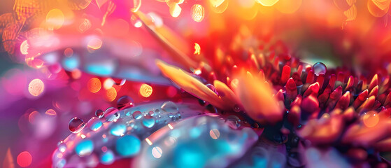 Macro flower in vibrant color closeup. Generative ai design art concept. - obrazy, fototapety, plakaty