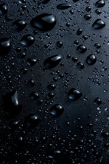 Fototapeta na wymiar Water droplets on a black background