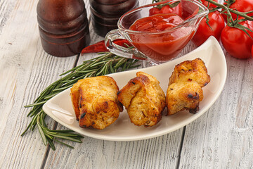 Chicken breast shashlik - grilled meat