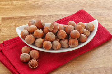 Hazelnut heap in the bowl