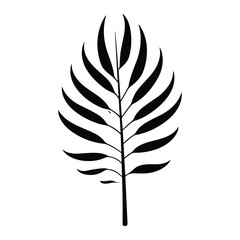 Fototapeta premium Palm banana leaf silhouette vector.