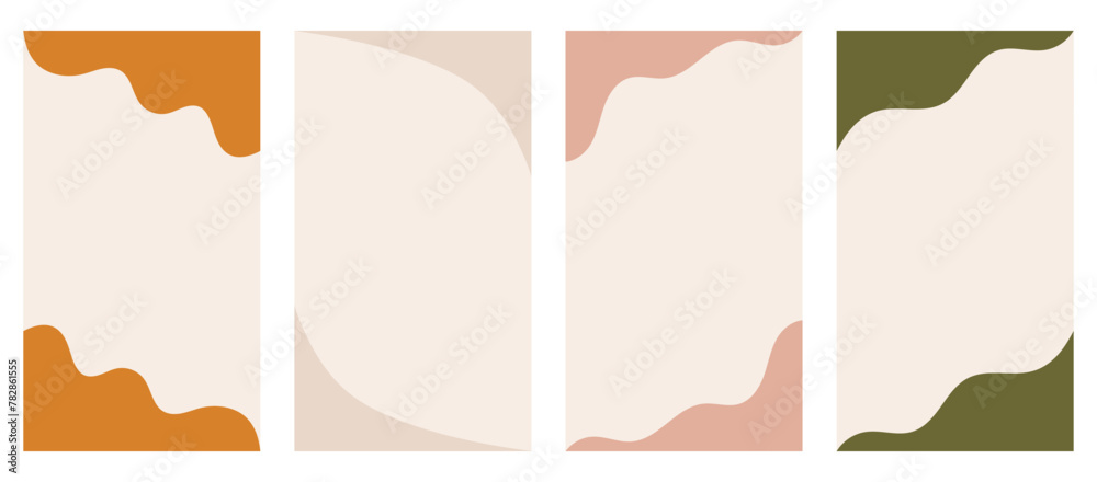 Wall mural set of varied shapes for use in vertical stories, promo site headers and footers. ornamental border 
