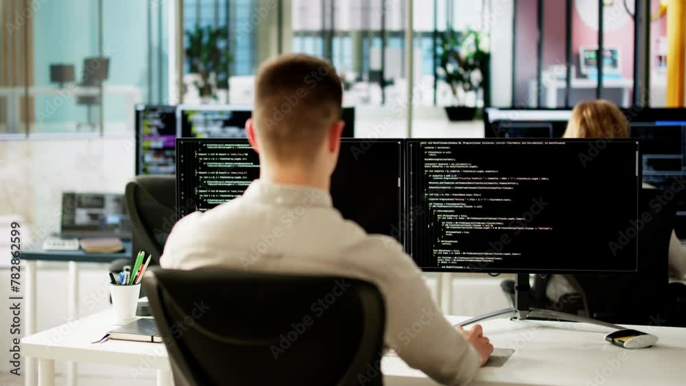 Fototapete Software Programmer Or Coder Man