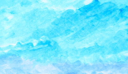筆タッチが残る青色水彩背景