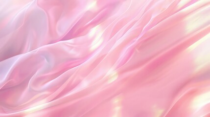 A smooth, abstract background with soft pink pastel shades blending into a holographic spectrum,...