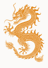 Obraz premium a golden dragon on a white background