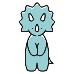 身体の前で手を合わせるベビートリケラトプスのイラスト