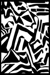 Abstract black and white pattern. For use in graphics. Minimalist illustration for printing on wall decorations