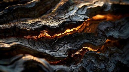 Ancient Trees Bark Wisdom Intricate Grooves Revealed in Extreme Closeup generative ai - obrazy, fototapety, plakaty