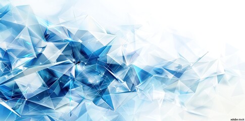 A blue and white background with a lot of triangles