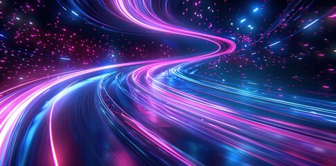 A colorful, swirling line of light that appears to be moving through space