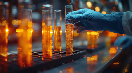 Chemical Analysis: In a chemistry laboratory, scientists use test tubes and beakers to perform chemical analyses of microbial samples. Through careful experimentation and precise m